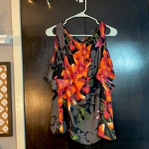 XL Worthington Floral Cold Shoulder Blouse